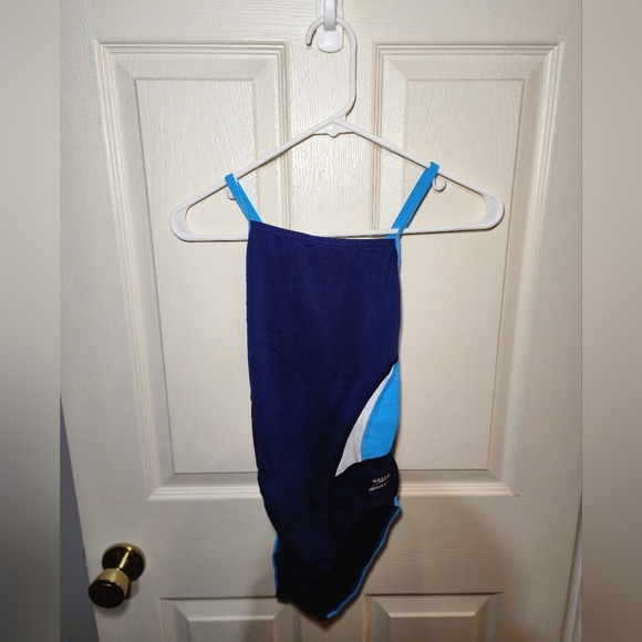 Speedo Black and Blue Women's One Piece Swimsuit - Picture 3 of 5